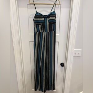 Spaghetti Strap Bustier Striped Jumpsuit